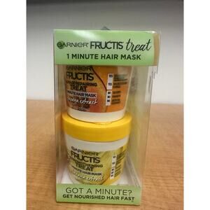 Garnier Fructis Treat 1 Minute Hair Mask Papaya and Banana Extract 3.4 oz each